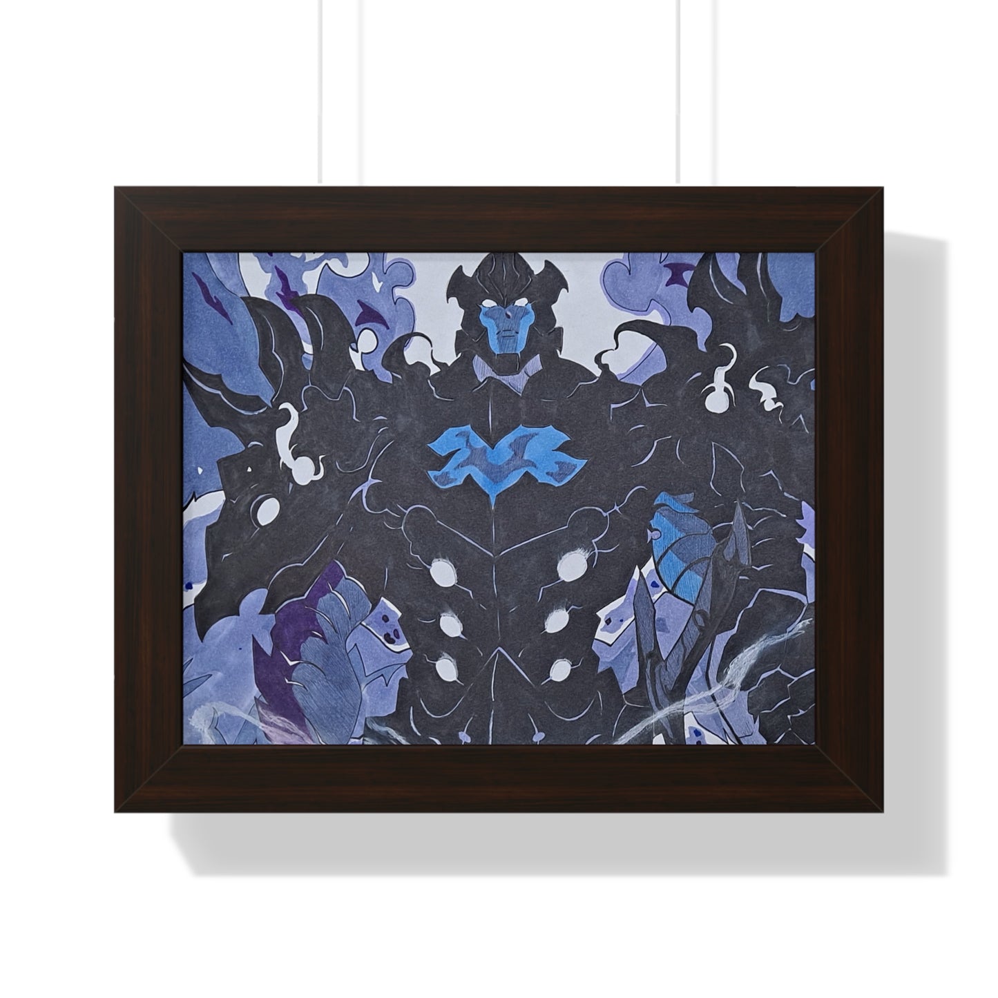 Framed Fantasy Art Poster | Unique Wall Decor for Gamers & Fantasy Lovers | Blue & Black Theme | Gift for Birthdays, Holidays, Home Decor